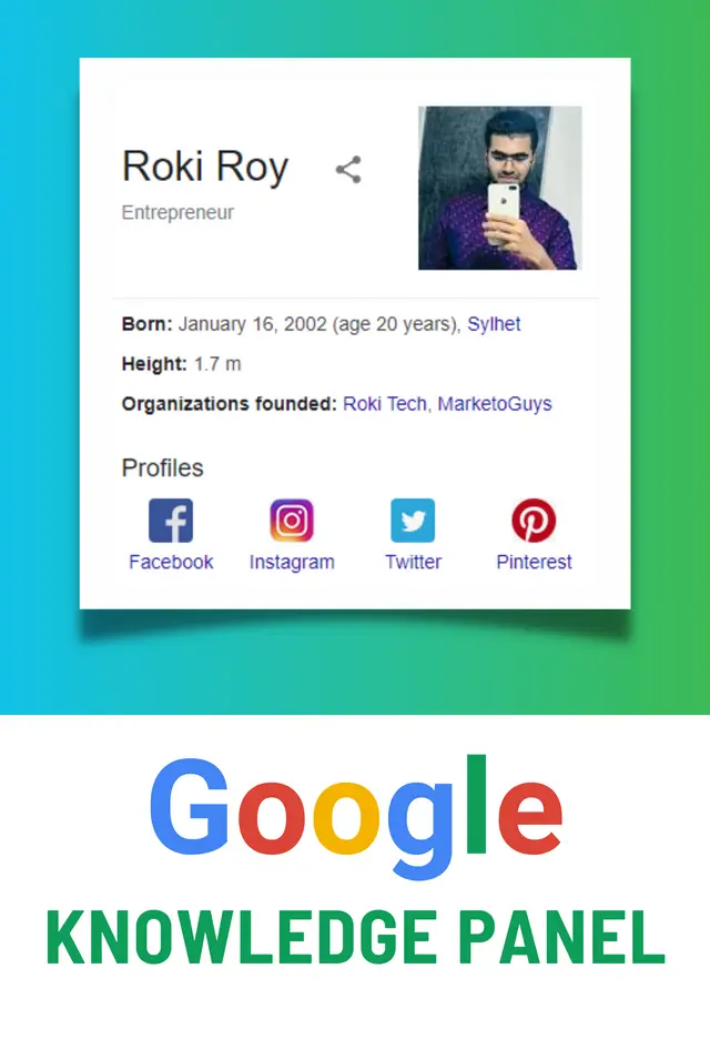Google Knowledge Panel or Google Knowledge Graph for Personal Branding On-Page SEO Optimization Roki  Roy